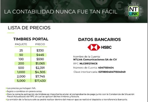 Lista de costos NTLINK
