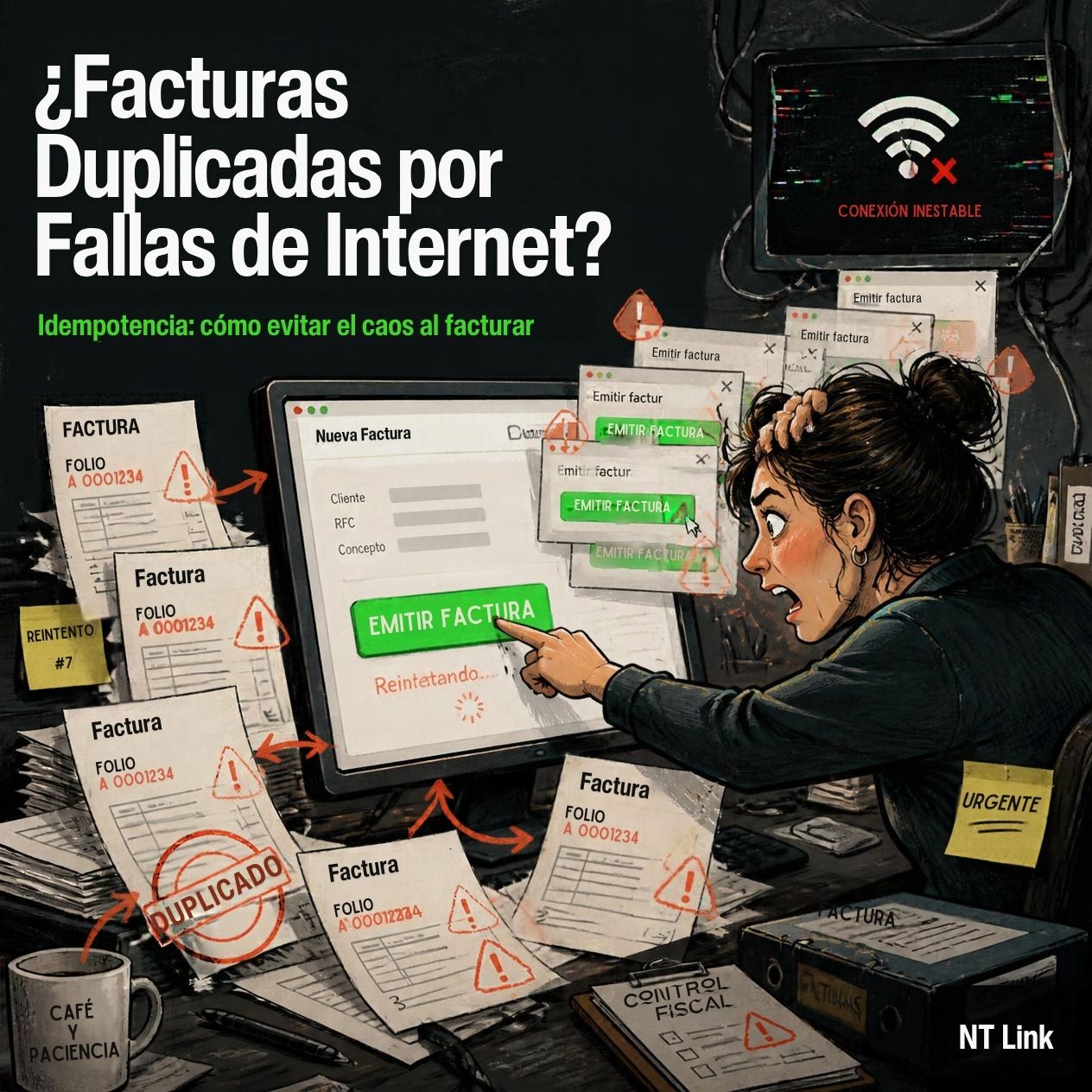 Cómo evitar facturas duplicadas por fallas de internet
