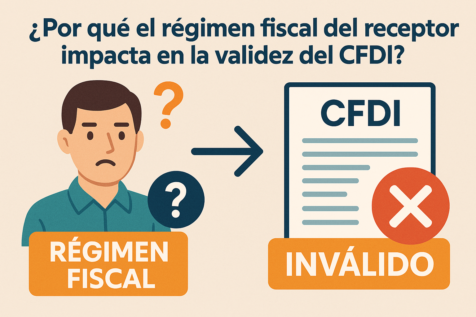 ¿Por qué el régimen fiscal del receptor impacta en la validez del CFDI?